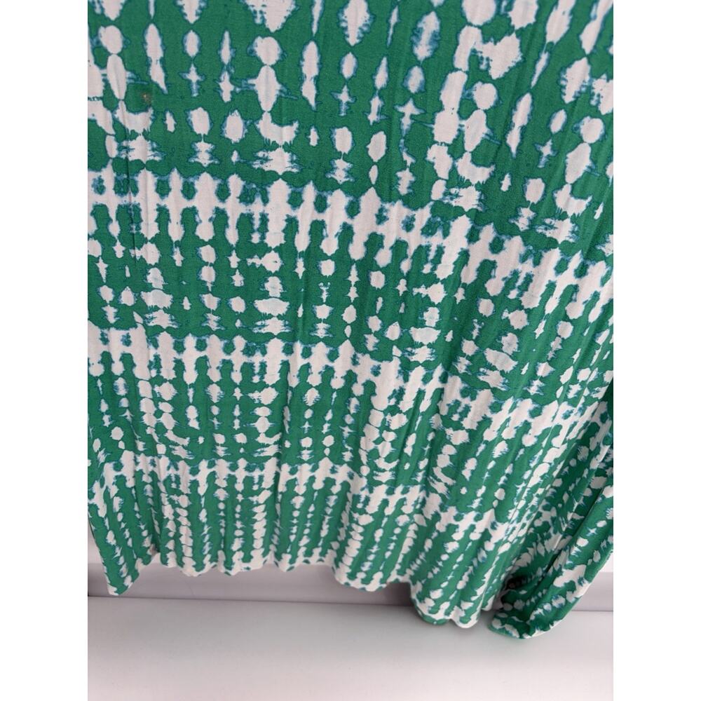 Chico’s Size XL Green White Abstract Tie Dye Halter Neck Layered Maxi Dress - Picture 8 of 9